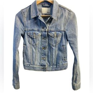 Wilfred Free Aritzia Blue Jean Jacket Classic Denim Style Size XS Pit 15